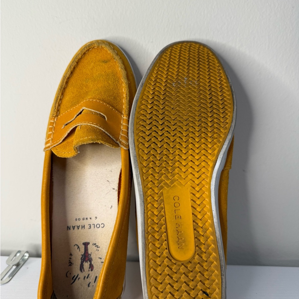 Cole Haan Mustard Yellow Loafers - Picture 5 of 7